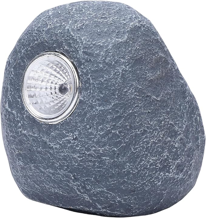 Zerodis Solar Garden Rock Lights Outdoor Path Lights Adjustable Solar Faux Stone LED Powered Landscape Decorative Garden Stone Light for Pathway Walkway