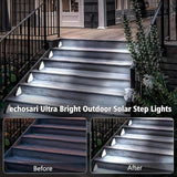 echosari 6 Pack Solar Step Lights for Outside, Ultra Bright Outdoor Stair Lights Auto ON/Off, 2835SMD LEDs Outdoor | Lumora