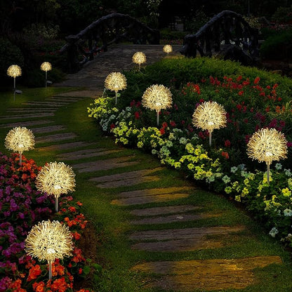Solar Garden Lights Outdoor-2 Pack Decorative Light, Waterproof Solar Outdoor Lights Auto ON/Off Solar Lights for Garden Gifts for Pathway Party Christmas, Warmwhite