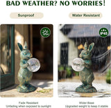 Solar Rabbit Statue with LED Lights, Outdoor Garden Decor, Bunny Figurine for Patio Yard, Lawn Ornament, Easter & | Lumora