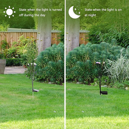 Pathway Lights Waterproof Outdoor Garden LED Lawn Stick Lamp with Colorful 6-Head Square Battery Box for Yard Decoration