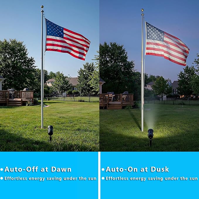 30W Ultra Bright Outdoor Spotlight, 5000K Daylight LED Bullet Light with Dusk to Dawn Photocell Sensor, 120V Plug in Landscape Spot Lights for Flag Pole, Yard, Garden, Tree, Statue (1 Pack)