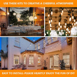 String Lights Hanging Kit with 197Ft Nylon Coated, 304 String Light Cable, Shade Sail Hardware kit, Outdoor Light | Lumora