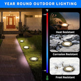 Outdoor Well Lights In Ground,Line Voltage 110V 120V,Diameter 4.72 inches,Outdoor Landscaping Lighting 5W,White | Lumora