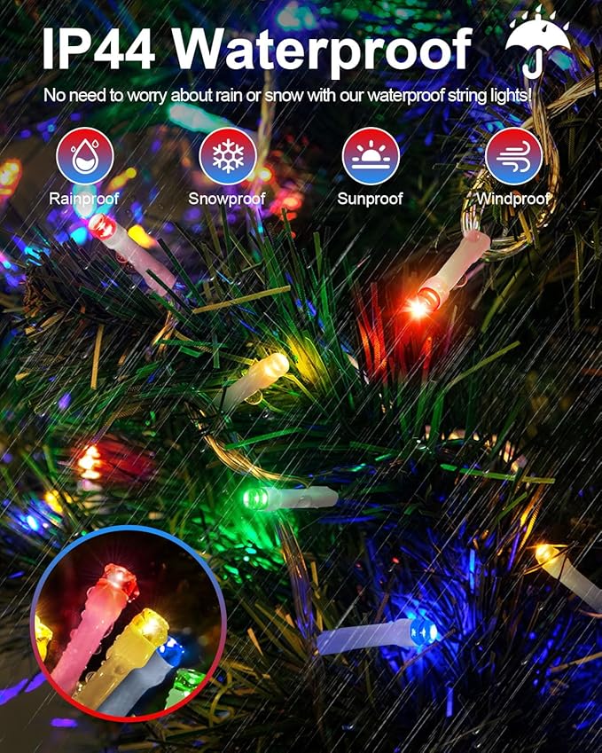 125 FT 380 LED Multicolor Christmas Lights, Extra Long Outdoor String Lights Waterproof, Timer & Memory, 8 Modes | Lumora