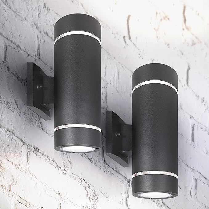 ASD 2 Light Outdoor Wall Light Fixture | 120W E26 Bulb Socket 120V ETL Cylinder Up Down Lights | | Lumora