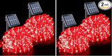 JMEXSUSS 2 * 200 LED Red Solar Rope Lights, 66ft IP 65 Waterproof Solar String Light Outdoor, 8 Modes Christmas | Lumora