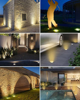 btfarm 24 Pack Solar Lights Outdoor, 8 LED Solar Ground Lights IP65 Waterproof Flat Solar Disc Light, Pathway | Lumora