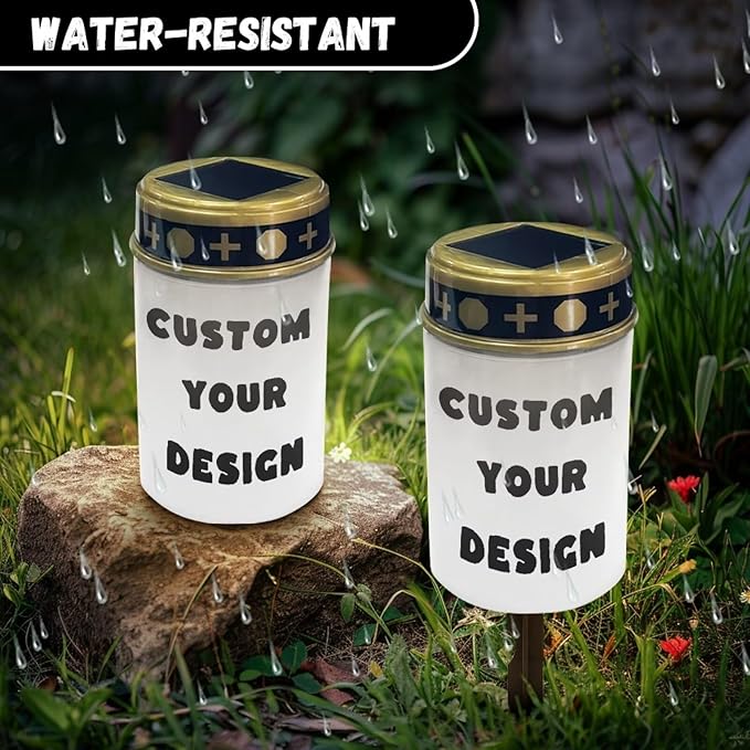 HUGS IDEA Custom Cemetery Lights for Pet Graves Personalized Grave Lights with Picture Personalized Religious | Lumora