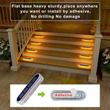 Solar Step Lights Outdoor Waterproof LED, 4 Pack Warm White Flat Solar Powered Deck Lights for Outside, Stick on | Lumora