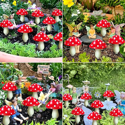Outdoor Garden Corridor Light, 1-to-8 Solar Mushroom Lights for Outdoor Decoration, Outdoor, 8-Mode Garden Path Landscape Courtyard Autumn Festival Path Lights (8, RED)