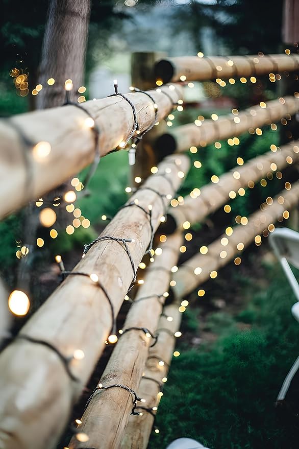 AIYAKA String Lights, 2-Pack LED String Light with 400 Bright LEDs, 150 FT Waterproof Connectable Fairy Lights with 8 Modes, Green Wire, Warm White for Indoor & Outdoor