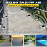 VEVOR Driveway Lights 16-Pack Solar Driveway Lights White with Screw Solar Deck Lights Outdoor Waterproof Wireless | Lumora