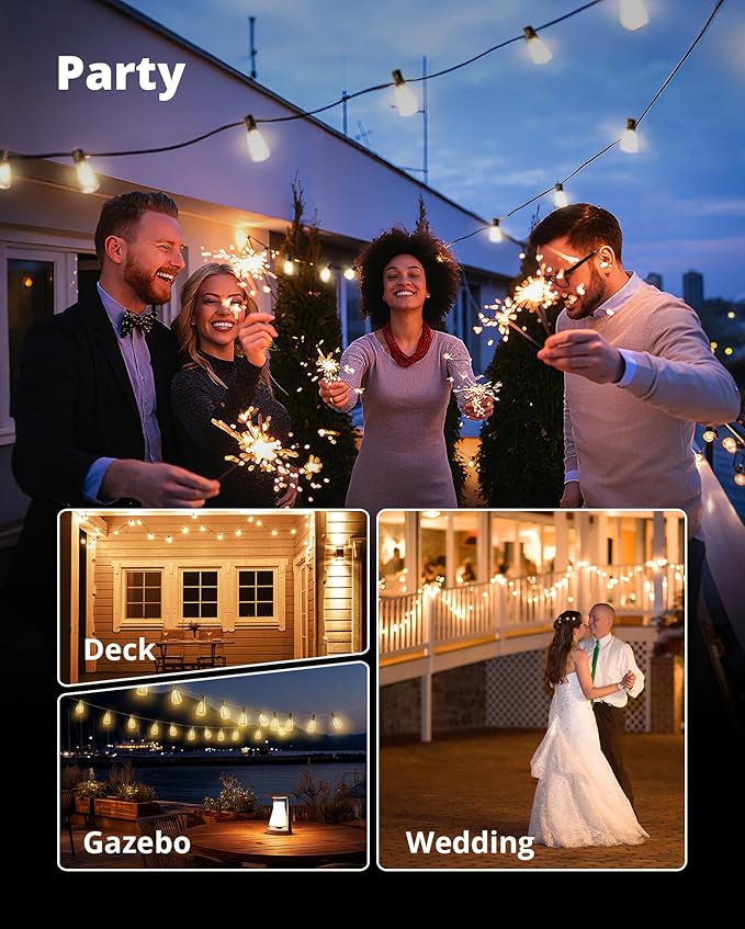 VIPAR 25FT ST38 Outdoor String Lights and 100FT ST38 LED String Lights