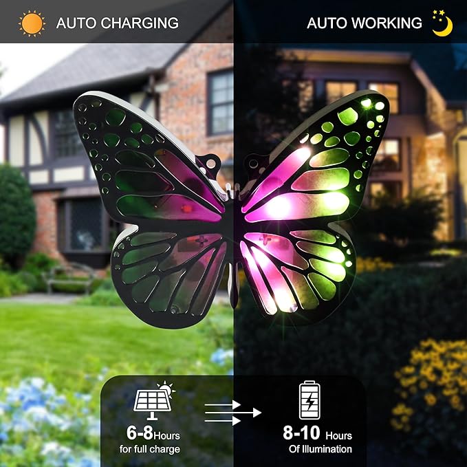Ground Lights, Equipped with 4 Solar Lights for Outdoor Waterproofing, 14 LED Solar Landscape Lighting, Suitable for Gardens, courtyards, terraces, corridors, Lanes, and walkways (Green)