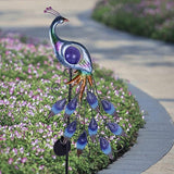 TERESA'S Collections Yard Decorations Outdoor for Garden Decor, Peacock Solar Outdoor Lights, 35.4'' Metal Lawn | Lumora