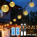 SMY Lighting 22FT*2 Rechargeable Battery Operated 50 LED Crystal Globe String Lights Outdoor/Indoor,Patio Hanging | Lumora