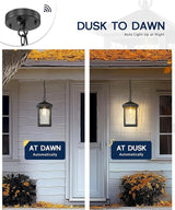 FEMILA Dusk to Dawn Outdoor Pendant Lights for Porch, 14.5" Mondern Pendant Hanging Light Fixture for Porch, Front | Lumora