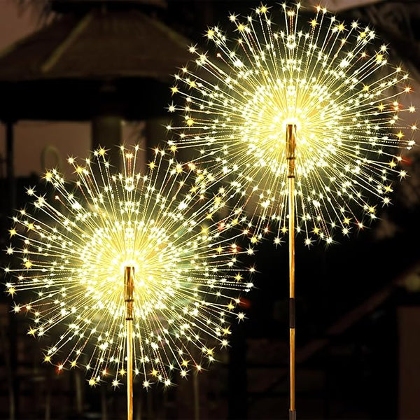 JJGoo Solar Firework Lights, 2 Pack 150 LEDs 2 Lighting Modes Solar Lights Outdoor Waterproof for Garden Patio | Lumora