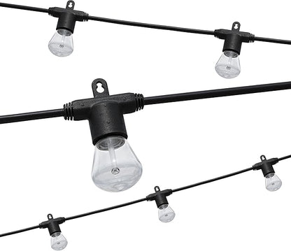 Enbrighten LED Bistro Outdoor String Lights, 12ft, 6 Shatter Resistant Lifetime Bulbs, 2200K Warm White, Weather Resistant, Indoor/Outdoor, Commercial Grade, Perfect for Backyard, Porch, Patio, 38353