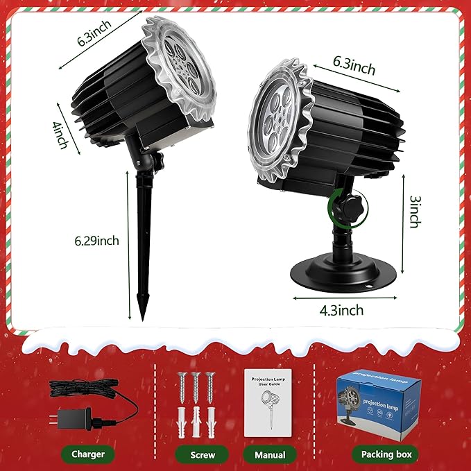 Christmas Projector Lights Outdoor, 3D Dynamic Christmas Light Projector Outdoor Christmas Lights, Landscape | Lumora