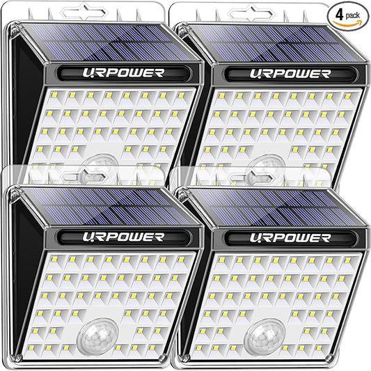 URPOWER Solar Lights Outdoor, 40 LED Motion Sensor Security Lights Solar Flood Lights Waterproof Solar Powered Outdoor Lights for Backyard, Fence, Deck, Patio, Garage (4 Pack)