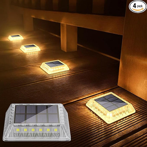 Solar Deck Lights Solar Powered, Solar Stair Lights Outdoor Waterproof, Solar Step Lights for Outdoor Garden Patio | Lumora