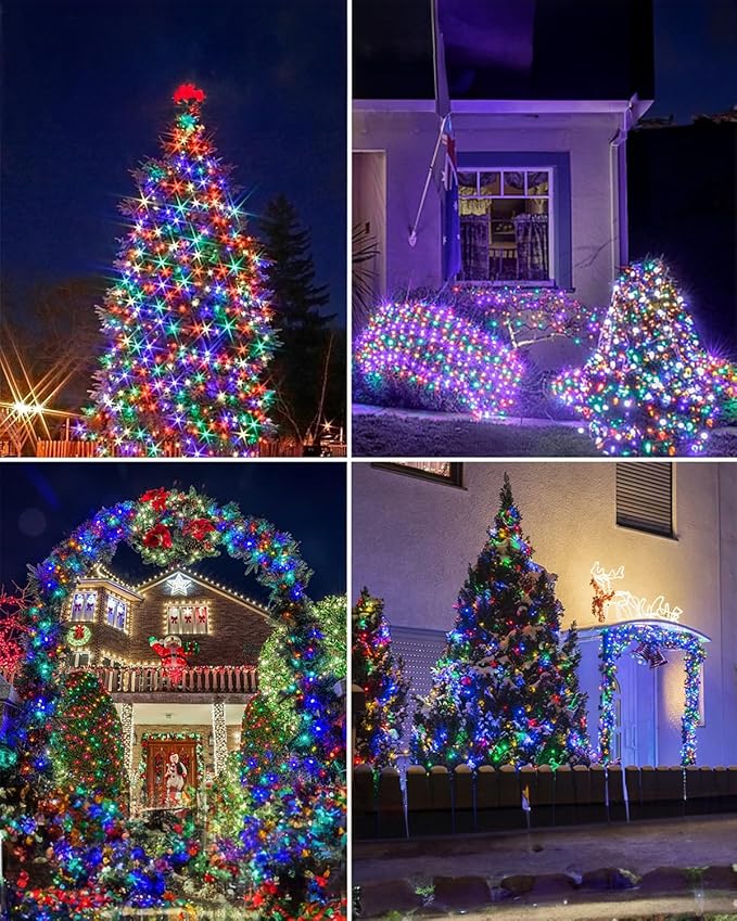 Twinkle Star 2 Pack Solar Christmas Lights Outdoor, Total 80 FT 240 LED Solar Powered Christmas Fairy Lights | Lumora