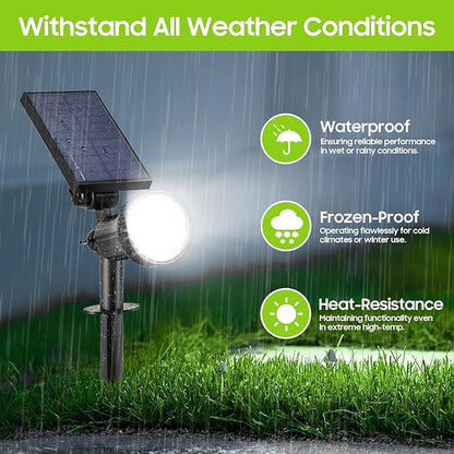 4-Pack Solar Spot Lights for Outside, 30LEDs Solar-Powered Lights Outdoor with 3 Modes, Landscape Lighting Waterproof, Spotlights Auto ON/OFF for Garden Pool Tree Pathway Wall Driveway(Cool White)