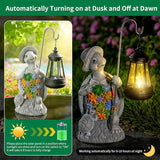 Solar Garden Outdoor Statue Turtle with Hanging LED Lantern —Outside Solar Turtle Decor for Garden,Home,Lawn,Yard | Lumora