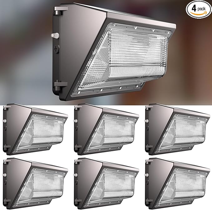 Lightdot 6Pack 250W LED Wall Pack Lights, 100-277v Dusk to Dawn Photocell | 37500Lm(150Lm/W) 5000K IP65 Outdoor Flood Lighting for Yard,Warehouse,Factory,Building,Garage, ETL(Height:20~40ft)