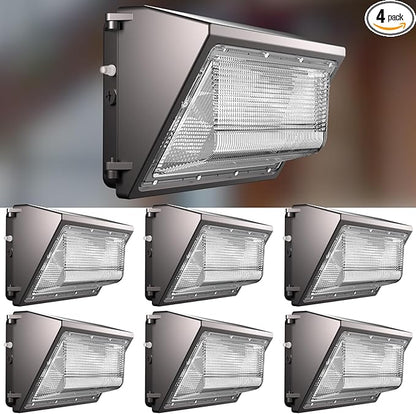 Lightdot 6Pack 250W LED Wall Pack Lights, 100-277v Dusk to Dawn Photocell | 37500Lm(150Lm/W) 5000K IP65 Outdoor Flood Lighting for Yard,Warehouse,Factory,Building,Garage, ETL(Height:20~40ft)