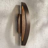 Possini Euro Design Modern Outdoor Wall Light Fixture LED Mottled Coppered Bronze Brown 20 1/2" Arching Steel Frame | Lumora
