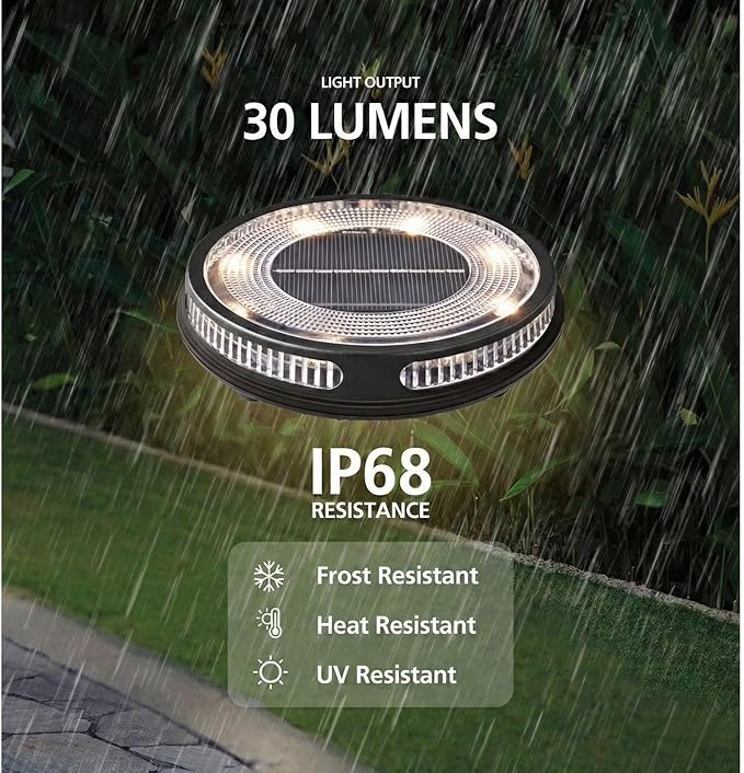 Member Marks Solar Disc Lights (5-Pack) - Ultra-Bright 30 Lumens Outdoor Garden Lights - Warm White & Color | Lumora