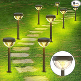Linkind Solar Pathway Lights 8 Pack, Solar Lights Outdoor Warm White Waterproof, Adjustable Solar Powered for | Lumora