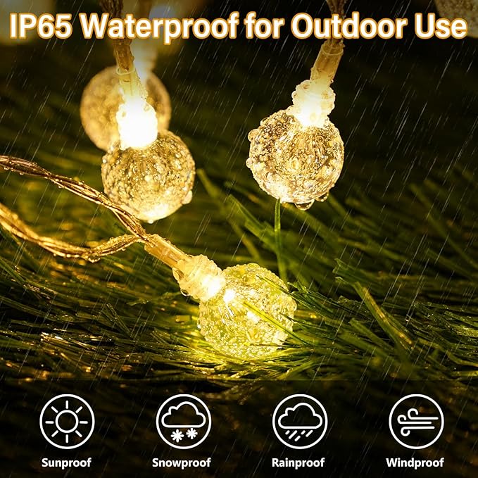 OMIKA 15FT 30 LED Battery Operated Christmas Lights String with Remote Timer and 8 Modes, Warm White USB Powered Fairy Lights Waterproof for Indoor Bedroom Outdoor Garden Patio Decor