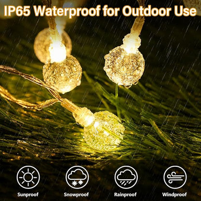 OMIKA 15FT 30 LED Battery Operated Christmas Lights String with Remote Timer and 8 Modes, Warm White USB Powered Fairy Lights Waterproof for Indoor Bedroom Outdoor Garden Patio Decor