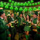 8.5FT Clear Green Shamrock Lights, St Patricks String Lights Outdoor Waterproof with 10 LED Light for rish Shamrock | Lumora