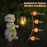Solar Dog Garden Statue with Lantern – Waterproof Resin Outdoor Decor for Yard, Lawn, Flower Bed, Backyard, Front | Lumora