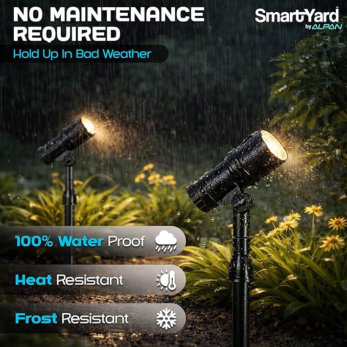 Outdoor Solar Spotlight, 2 Pack with 15" Panel - Waterproof LED, Easy to Install, Adjustable Height Outdoor Solar | Lumora