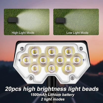 All-New Solar Spot Lights Outdoor Waterproof，20 LEDs Solar Flag Light with 2 Modes,Landscape Spotlights for Pathway, Patio, Garden, Trees,Flag,Pool (2 Pack,White Light)