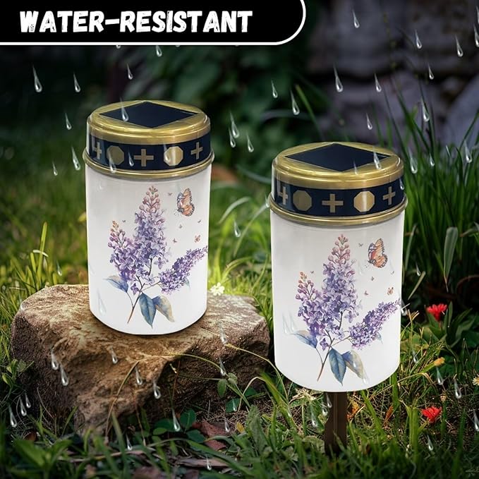Wisteria Butterfly Solar Garden Lights,Solar Decorative Lights,Waterproof Solar Outdoor Lights,Solar Stake Lights for Cemetery Grave Garden Patio Yard Lawn Decoration