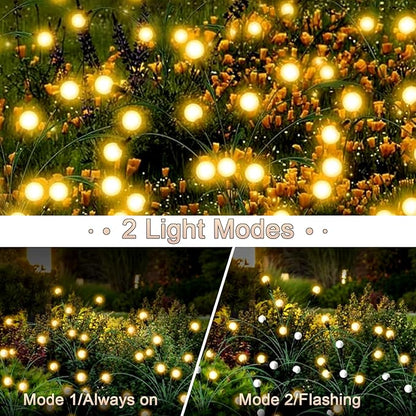 2 Pack Solar Garden Lights, 20 LEDs Solar Lights Outdoor, Solar Swaying Firefly Lights, Garden Solar Lights, Solar Firefly Lights Outdoor Waterproof for Yard Patio Pathway Decoration