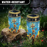 Cross Sunflower Butterfly Solar Garden Stake Lights, Yard Solar Lights Cemetery Decorations for Grave Outdoor | Lumora