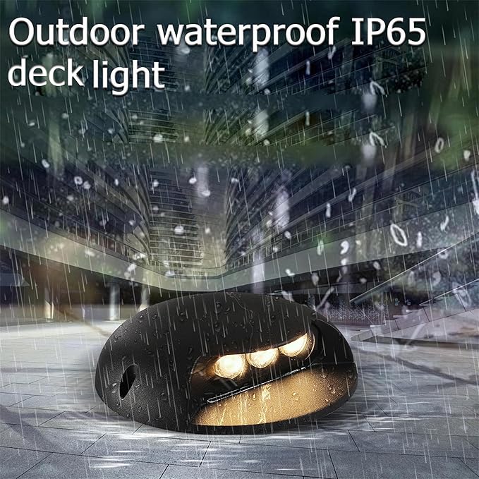 Outdoor Step Lights,High Voltage 120V 110V,3W LED Deck Light Wire,Warm White 3000K,Aluminum Housing,Surface Mount | Lumora