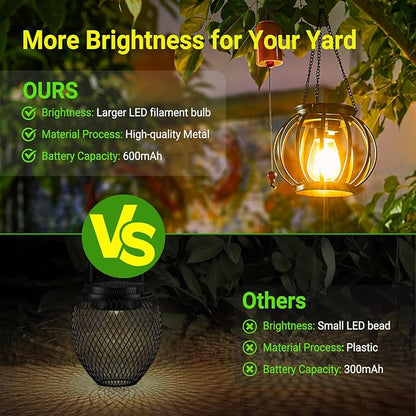 KOOPER Solar Lanterns Outdoor Lights +Solar Pathway Lights Outdoor