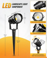 6W 700LM Low Voltage Landscape Lighting, 12V AC/DC 3000K Warm White LED Low Voltage Landscape Lights, IP65 | Lumora