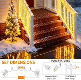 50 Counts Warm White LED Christmas Lights, 25ft Commercial Grade Outdoor String Lights - Waterproof UL Certified | Lumora