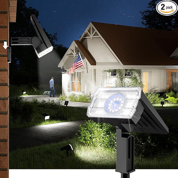 Bright Solar Spot Lights Outdoor 4 Pack, [58 LED/12000K/3 Modes] Solar Lights Outdoor Waterproof IP67, Auto On/Off | Lumora