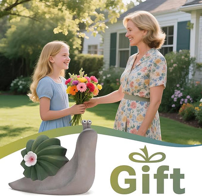 Solar Cactus Snail Statue Garden Decor Light - Outdoor Decorative LED Flower, Suitable for Patio, Lawnand Garden Decorations, Gifts for Mom